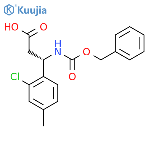 (3S)-3-{(benzyloxy)carbonylamino}-3-(2-chloro-4-methylphenyl)propanoic acid structure