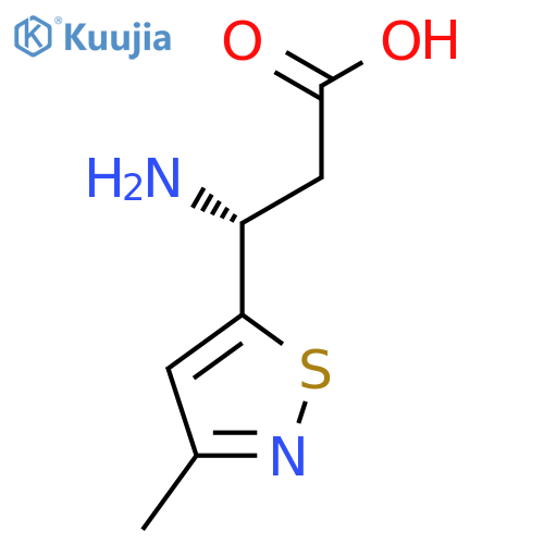 (3R)-3-amino-3-(3-methyl-1,2-thiazol-5-yl)propanoic acid structure