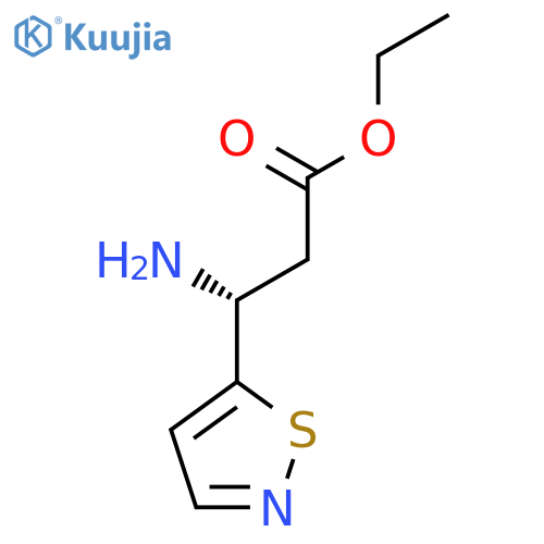 ethyl (3R)-3-amino-3-(1,2-thiazol-5-yl)propanoate structure