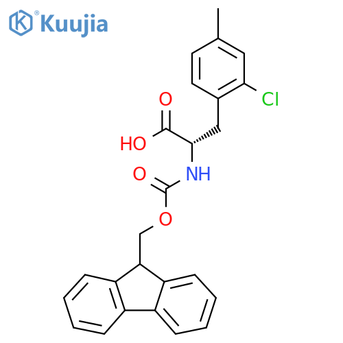 (2S)-3-(2-chloro-4-methylphenyl)-2-({(9H-fluoren-9-yl)methoxycarbonyl}amino)propanoic acid structure