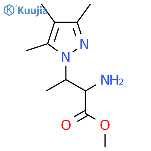 methyl 2-amino-3-(trimethyl-1H-pyrazol-1-yl)butanoate structure