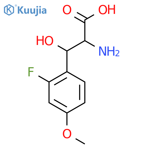 2-amino-3-(2-fluoro-4-methoxyphenyl)-3-hydroxypropanoic acid structure
