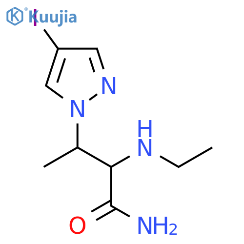 2-(ethylamino)-3-(4-iodo-1H-pyrazol-1-yl)butanamide structure