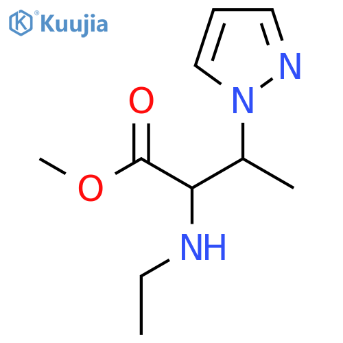methyl 2-(ethylamino)-3-(1H-pyrazol-1-yl)butanoate structure