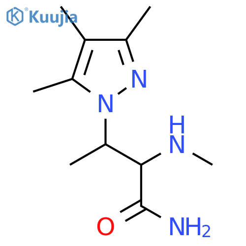 2-(methylamino)-3-(trimethyl-1H-pyrazol-1-yl)butanamide structure