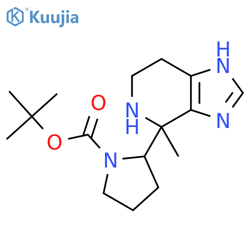 tert-butyl 2-{4-methyl-3H,4H,5H,6H,7H-imidazo4,5-cpyridin-4-yl}pyrrolidine-1-carboxylate structure