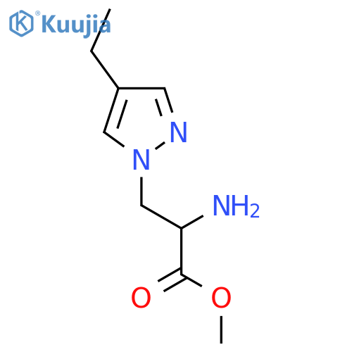 methyl 2-amino-3-(4-ethyl-1H-pyrazol-1-yl)propanoate structure