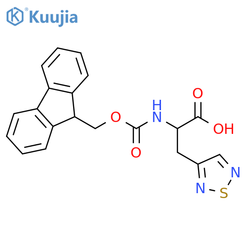 2-({(9H-fluoren-9-yl)methoxycarbonyl}amino)-3-(1,2,5-thiadiazol-3-yl)propanoic acid structure