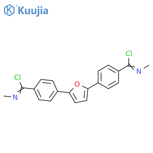 Benzenecarboximidoyl chloride, 4,4'-(2,5-furandiyl)bis[N-methyl- structure