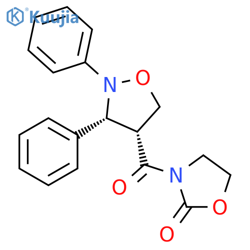 2-Oxazolidinone, 3-[[(3R,4R)-2,3-diphenyl-4-isoxazolidinyl]carbonyl]-,rel- structure