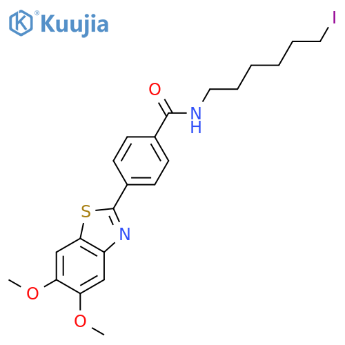 BENZAMIDE, 4-(5,6-DIMETHOXY-2-BENZOTHIAZOLYL)-N-(6-IODOHEXYL)- structure