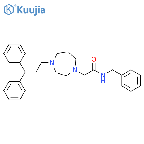 1H-1,4-Diazepine-1-acetamide, 4-(3,3-diphenylpropyl)hexahydro-N-(phenylmethyl)- structure