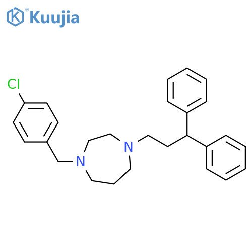 1H-1,4-Diazepine, 1-[(4-chlorophenyl)methyl]-4-(3,3-diphenylpropyl)hexahydro- structure