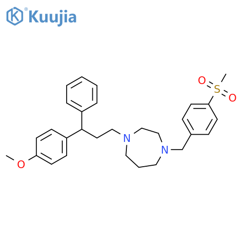 1H-1,4-Diazepine, hexahydro-1-[3-(4-methoxyphenyl)-3-phenylpropyl]-4-[[4-(methylsulfonyl)phenyl]methyl]- structure