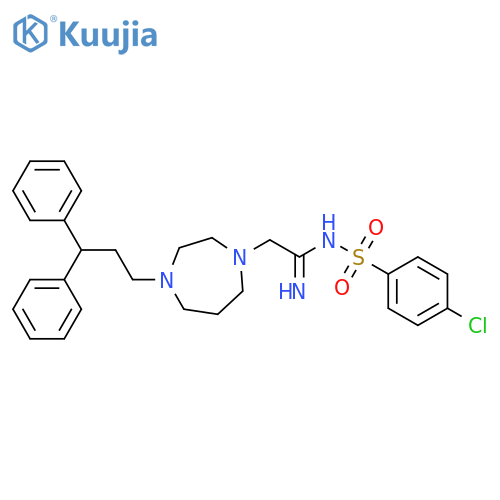 1H-1,4-Diazepine-1-ethanimidamide,N-[(4-chlorophenyl)sulfonyl]-4-(3,3-diphenylpropyl)hexahydro- structure