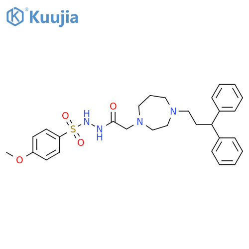 1H-1,4-Diazepine-1-acetic acid, 4-(3,3-diphenylpropyl)hexahydro-,2-[(4-methoxyphenyl)sulfonyl]hydrazide structure
