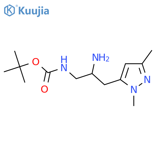 tert-butyl N-2-amino-3-(1,3-dimethyl-1H-pyrazol-5-yl)propylcarbamate structure