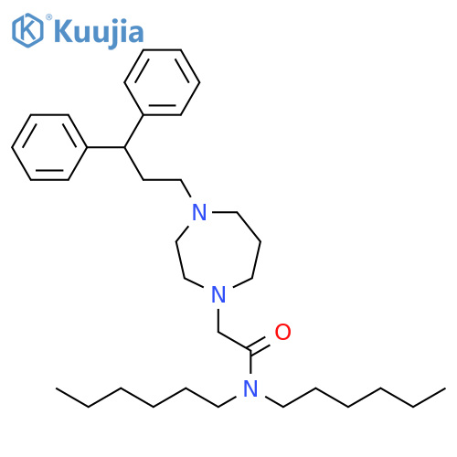 1H-1,4-Diazepine-1-acetamide, 4-(3,3-diphenylpropyl)-N,N-dihexylhexahydro- structure