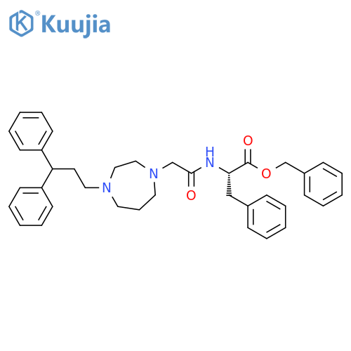 Phenylalanine,N-[[4-(3,3-diphenylpropyl)hexahydro-1H-1,4-diazepin-1-yl]acetyl]-,phenylmethyl ester structure