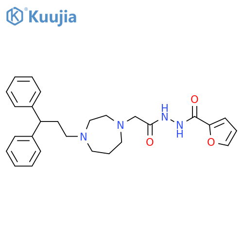1H-1,4-Diazepine-1-acetic acid, 4-(3,3-diphenylpropyl)hexahydro-, 2-(2-furanylcarbonyl)hydrazide structure