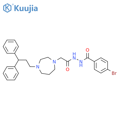 1H-1,4-Diazepine-1-acetic acid, 4-(3,3-diphenylpropyl)hexahydro-,2-(4-bromobenzoyl)hydrazide structure