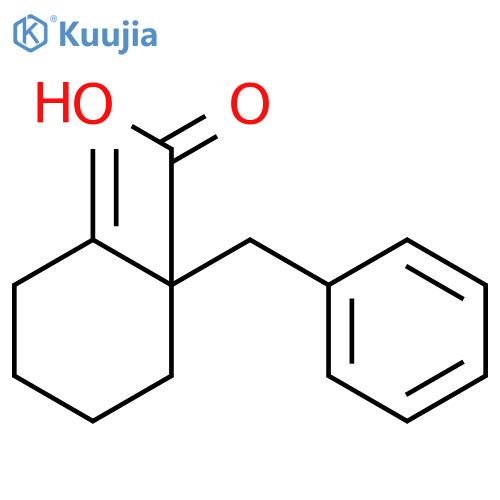 Cyclohexanecarboxylic acid, 2-methylene-1-(phenylmethyl)- structure