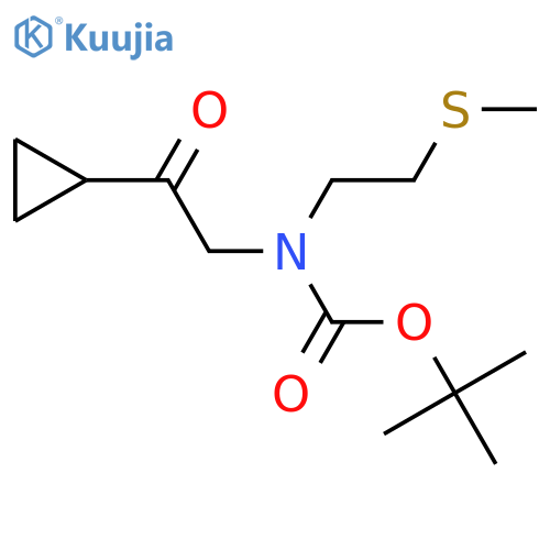 tert-butyl N-(2-cyclopropyl-2-oxoethyl)-N-[2-(methylsulfanyl)ethyl]carbamate structure
