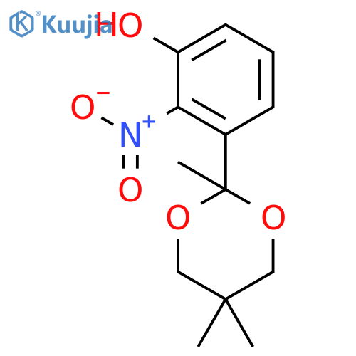 Phenol, 2-nitro-3-(2,5,5-trimethyl-1,3-dioxan-2-yl)- structure