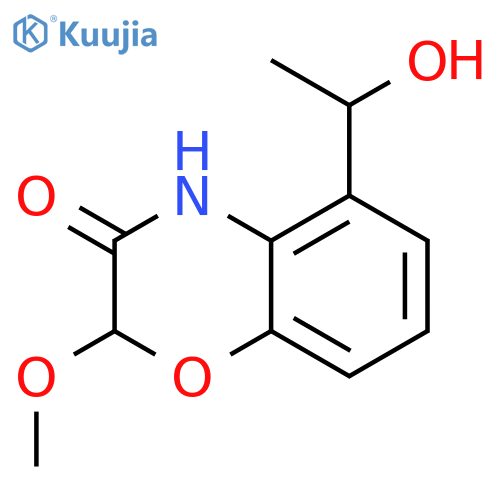 2H-1,4-Benzoxazin-3(4H)-one, 5-(1-hydroxyethyl)-2-methoxy- structure
