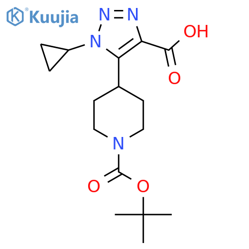 5-{1-(tert-butoxy)carbonylpiperidin-4-yl}-1-cyclopropyl-1H-1,2,3-triazole-4-carboxylic acid structure