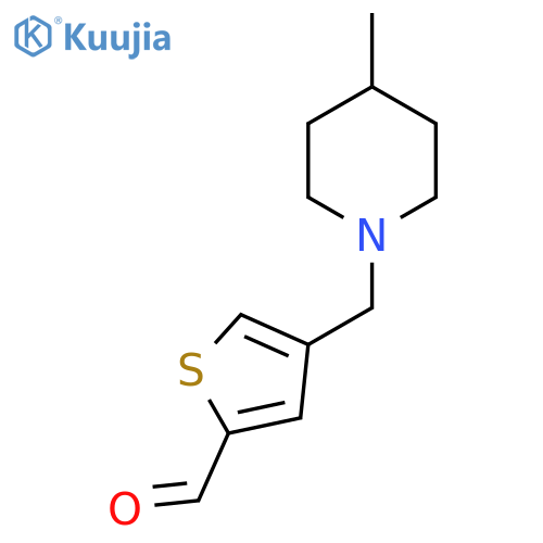 4-(4-methylpiperidin-1-yl)methylthiophene-2-carbaldehyde structure