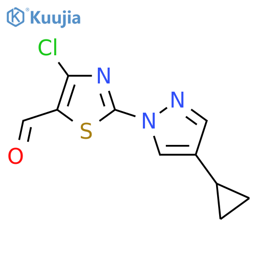 4-chloro-2-(4-cyclopropyl-1H-pyrazol-1-yl)-1,3-thiazole-5-carbaldehyde structure