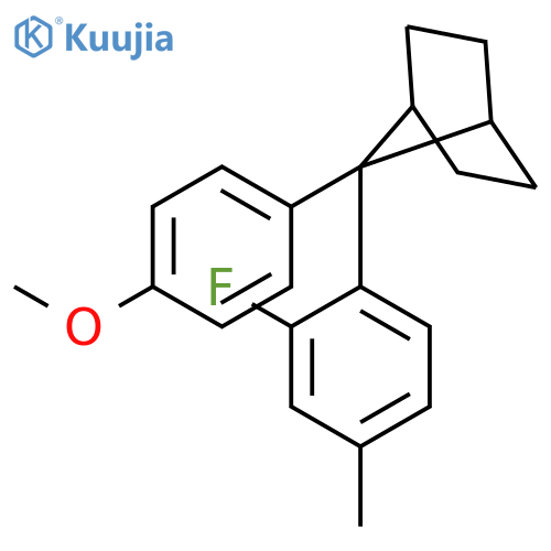 Bicyclo[2.2.1]heptane, 7-(2-fluoro-4-methylphenyl)-7-(4-methoxyphenyl)- structure