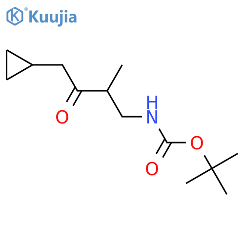 tert-butyl N-(4-cyclopropyl-2-methyl-3-oxobutyl)carbamate structure