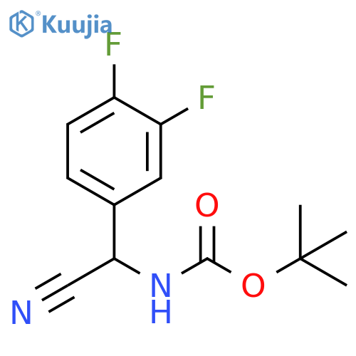 tert-butyl N-cyano(3,4-difluorophenyl)methylcarbamate structure