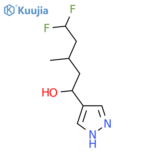 5,5-difluoro-3-methyl-1-(1H-pyrazol-4-yl)pentan-1-ol structure