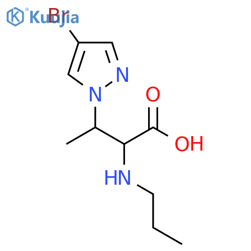 3-(4-bromo-1H-pyrazol-1-yl)-2-(propylamino)butanoic acid structure
