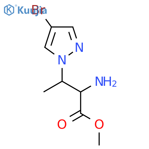 methyl 2-amino-3-(4-bromo-1H-pyrazol-1-yl)butanoate structure