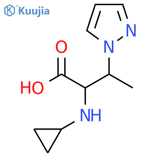 2-(cyclopropylamino)-3-(1H-pyrazol-1-yl)butanoic acid structure