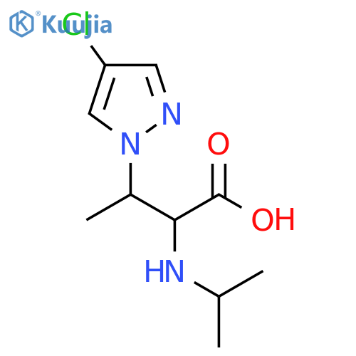 3-(4-chloro-1H-pyrazol-1-yl)-2-(propan-2-yl)aminobutanoic acid structure