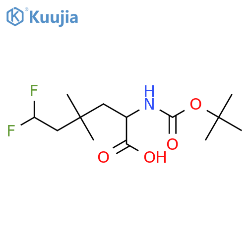 2-{(tert-butoxy)carbonylamino}-6,6-difluoro-4,4-dimethylhexanoic acid structure