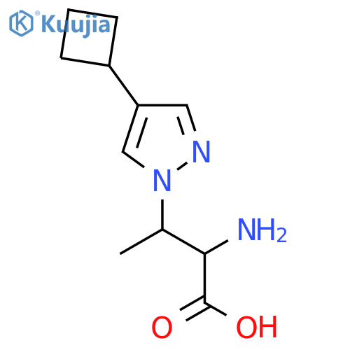 2-amino-3-(4-cyclobutyl-1H-pyrazol-1-yl)butanoic acid structure