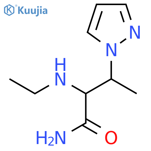 2-(ethylamino)-3-(1H-pyrazol-1-yl)butanamide structure