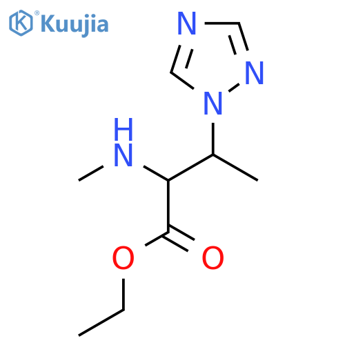 ethyl 2-(methylamino)-3-(1H-1,2,4-triazol-1-yl)butanoate structure