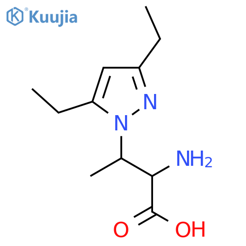2-amino-3-(3,5-diethyl-1H-pyrazol-1-yl)butanoic acid structure
