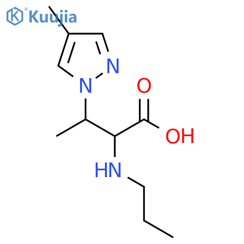 3-(4-methyl-1H-pyrazol-1-yl)-2-(propylamino)butanoic acid structure
