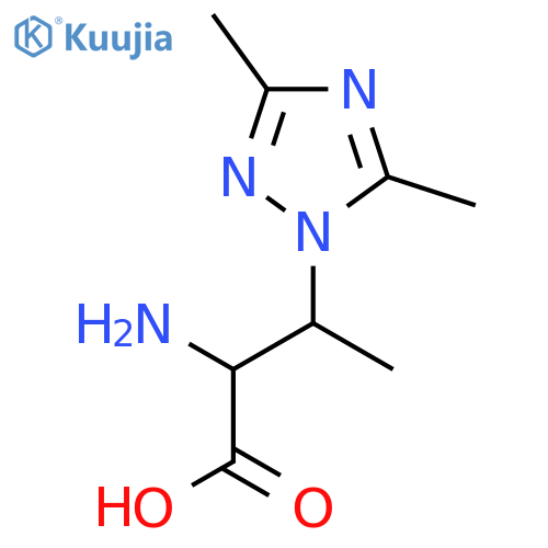2-amino-3-(dimethyl-1H-1,2,4-triazol-1-yl)butanoic acid structure