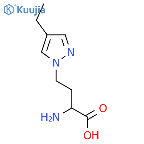 2-amino-4-(4-ethyl-1H-pyrazol-1-yl)butanoic acid structure