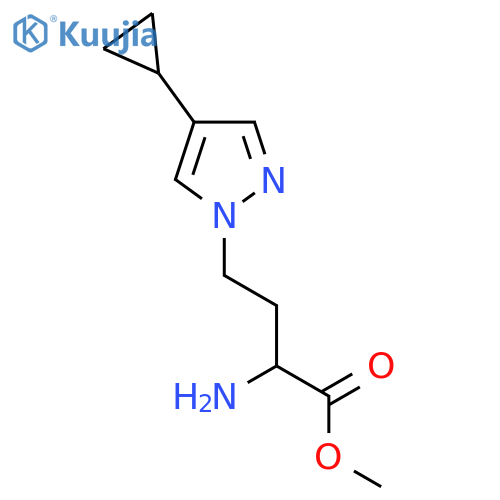 methyl 2-amino-4-(4-cyclopropyl-1H-pyrazol-1-yl)butanoate structure
