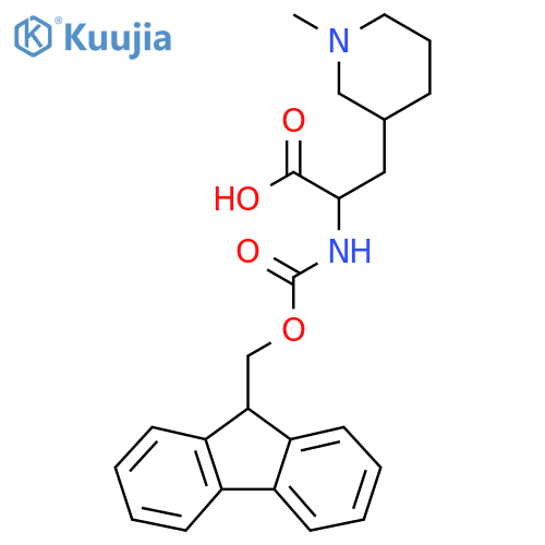 2-({(9H-fluoren-9-yl)methoxycarbonyl}amino)-3-(1-methylpiperidin-3-yl)propanoic acid structure